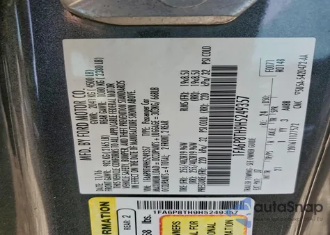 2017 Ford Mustang z USA, uszkodzony, nr VIN 1FA6P8TH9H5249357